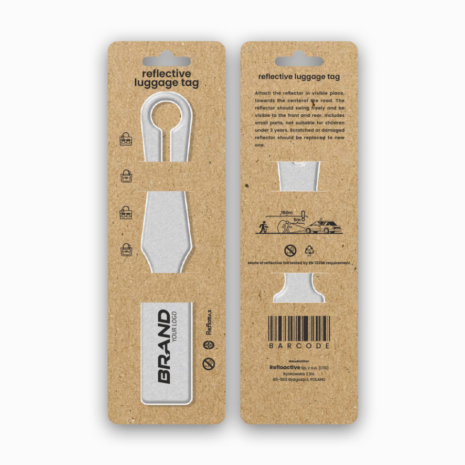 Eco custom package for reflective luggage tag