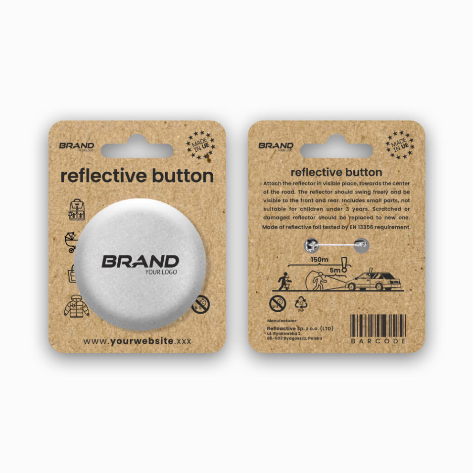 Eco custom package for reflective button